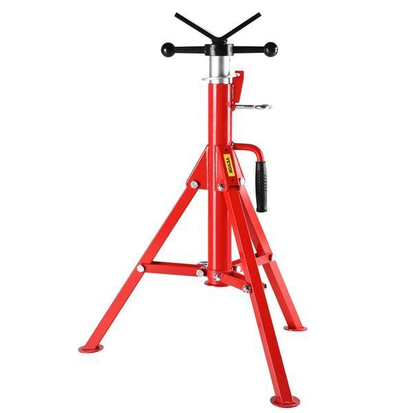 Подставка для труб VEVOR с V-образной головкой, грузоподъемность 1/8"-12", регулируемая высота 28"-52", подъемник для труб 2500 фунтов, портативная складная подставка для труб, корпус из углеродистой стали, сверхпрочная. 2351-GJ1107SGJ-VX00001V0 фото
