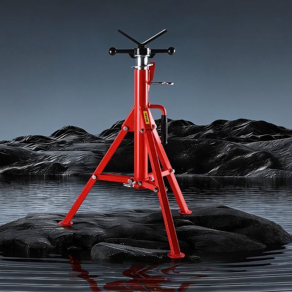 Подставка для труб VEVOR с V-образной головкой, грузоподъемность 1/8"-12", регулируемая высота 28"-52", подъемник для труб 2500 фунтов, портативная складная подставка для труб, корпус из углеродистой стали, сверхпрочная. 2351-GJ1107SGJ-VX00001V0 фото