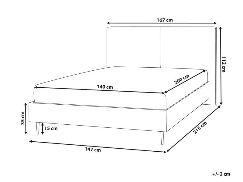 Ліжко букле IZERNORE 140 x 200 см (EU Double) Бежевий 321765-604549 фото