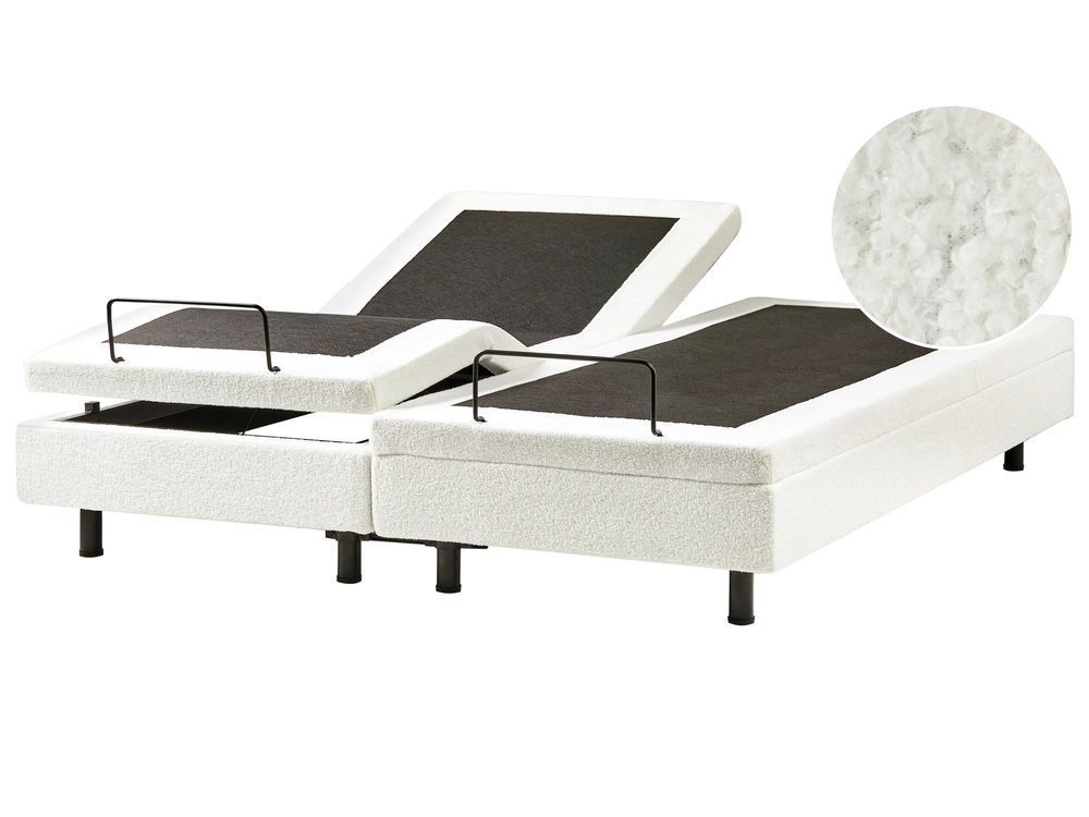 Регульоване ліжко без узголів'я Boucle DUKE 180 x 200 см (EU Super King) кольору Off-White 340307-657736 фото