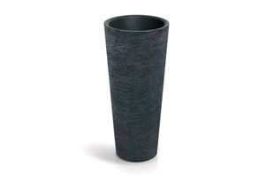 Садовий горщик Prosperplast Tubra Round Slim Black Granite 31 л 456621-2220579 фото