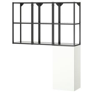 ИКЕА Стелаж ENHET, 995.480.86 Стелаж, антрацит, белый, 120x32x150 см 995.480.86 фото