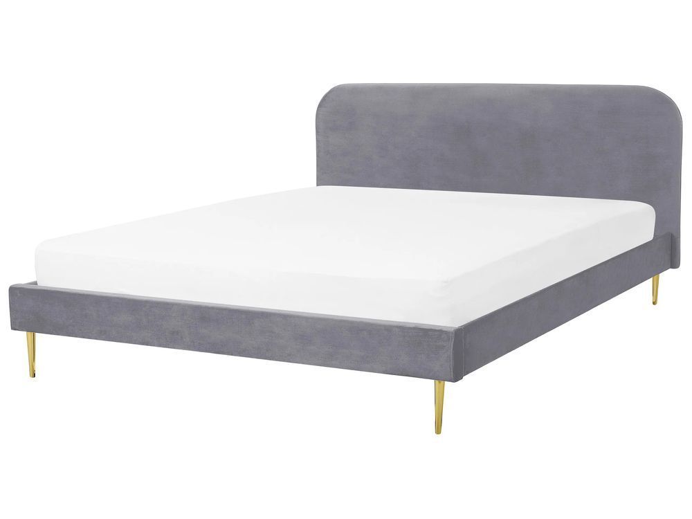 Ліжко оксамитове FLAYAT 180 x 200 см (EU Super King) сірого кольору 315024-191759 фото
