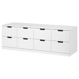 ІКЕА NORDLI НОРДЛІ, 592.395.04 Комод, 8 шухляд, білий, 160x54 см 592.395.04 фото