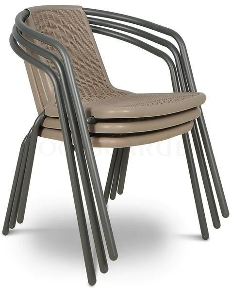 Комплект із 8 садових стільців SIMPLE Cappuccino - Focus garden 007321-9990515 фото