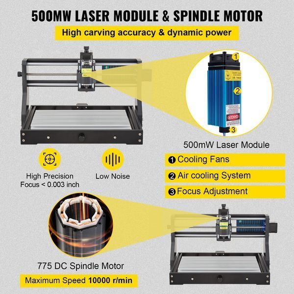 VEVOR 500mW CNC 3018 DIY Engraving Machine Pro 300x180x45mm 2653-DKJ3018PRO500MW01V2 фото