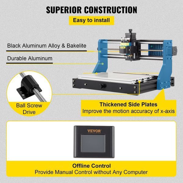 VEVOR 500mW CNC 3018 DIY Engraving Machine Pro 300x180x45mm 2653-DKJ3018PRO500MW01V2 фото
