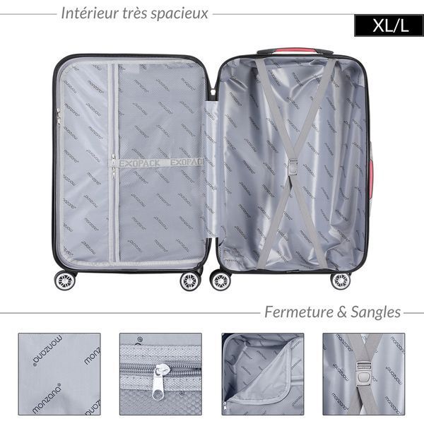 Дорожня валіза ABS XL, замок TSA, 4 колеса, ручка, чорна. 107195-de фото