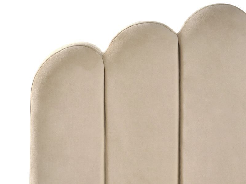 Ліжко оксамитове SAUVIAN 140 x 200 см (EU Double) кольору Taupe 341029-661369 фото