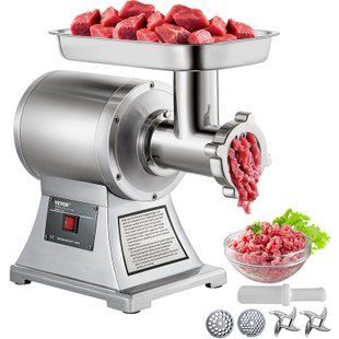 Электрическая мясорубка VEVOR 1100 Вт, производительность 150 кг фарша в час, электрическая колбасница 448 x 210 x 387 мм, колбасница из нержавеющей стали 193 унции 2954-1100WJRJ90800X001V2 фото