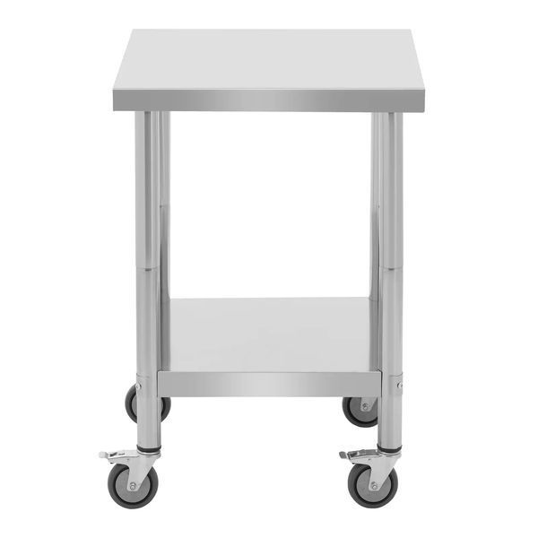 Стол из нержавеющей стали на колесах - ПРЕМИУМ - 60 x 60 см - 120 кг - Royal Catering 10012806-ex-0441 фото