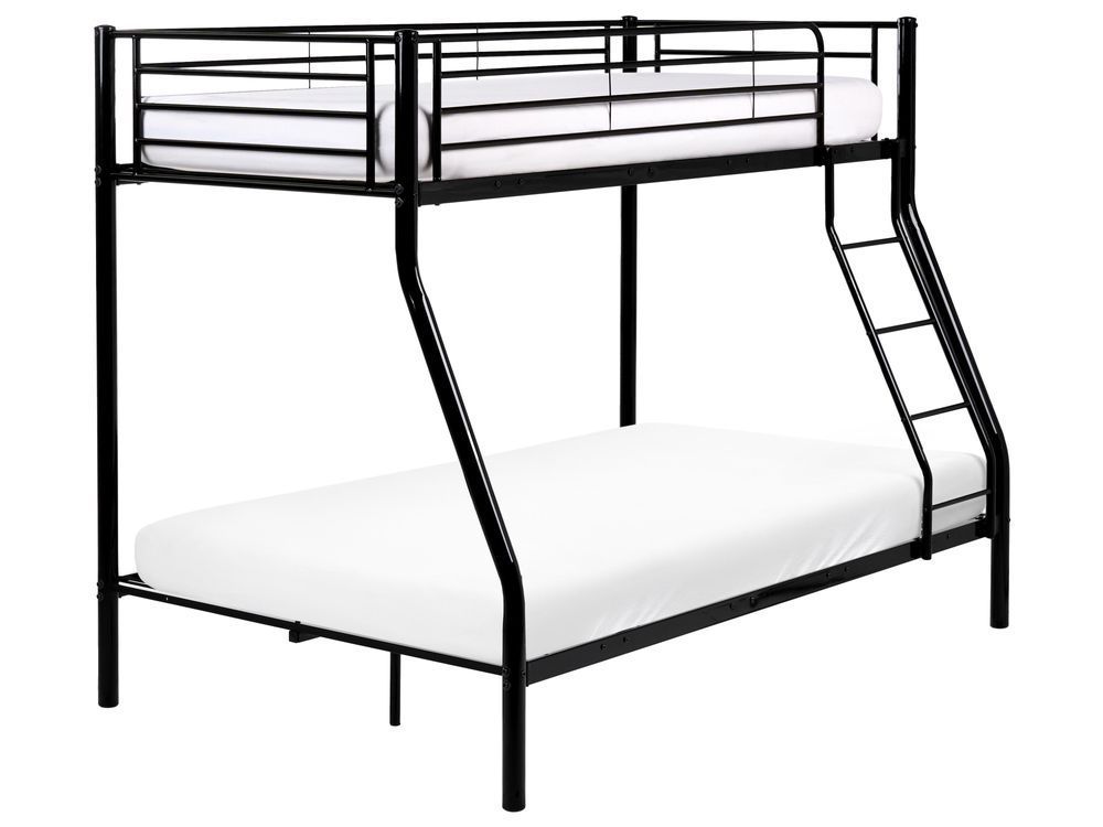 Металлическая двухъярусная кровать CHADURIE 90/120 x 200 см, черная. 377579-840453 фото