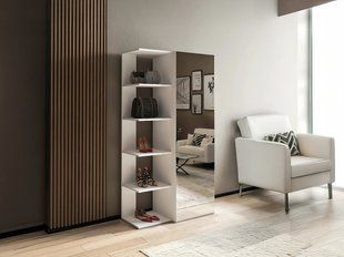 Шафа для взуття з 4 полицями та 1 дзеркалом - Біла - SYLANY 3456952-0005487 фото