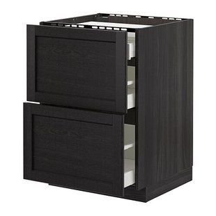 ІКЕА METOD МЕТОД / MAXIMERA МАКСИМЕРА, 292.601.44 Sz stj pł, 2fr, 3szu, чорний, Лерхіттан, пофарбований у чорний колір, 60x60 см 292.601.44 фото