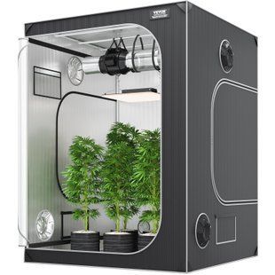 VEVOR Growbox 152x152x203 см, гроубокс из ткани Oxford 2000D со стальным каркасом, гроубокс для выращивания растений весом до 60 кг, размер двери 178x130 см, гроубокс, гроубокс, гроубокс, теплица. 0155-ZZZPJSJSJTHSH693DV0 фото