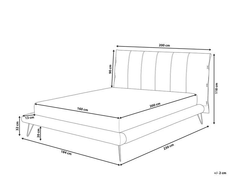 Ліжко зі штучної шкіри BETIN 160 x 200 см (EU King Size) Світло-бежева 252676-202409 фото