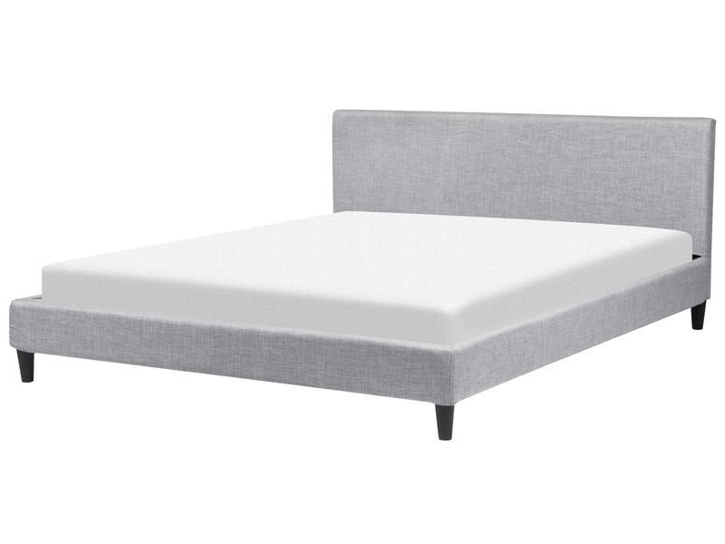 Ліжко з тканиною FITOU зі світлодіодним підсвічуванням 180 x 200 см (EU Super King) Світло-сіре 310360-104708 фото