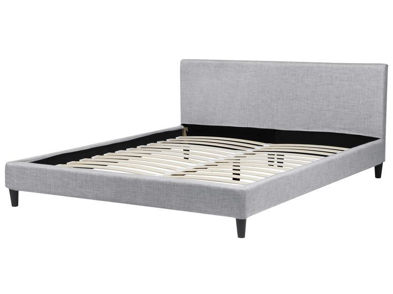 Ліжко з тканиною FITOU зі світлодіодним підсвічуванням 180 x 200 см (EU Super King) Світло-сіре 310360-104708 фото