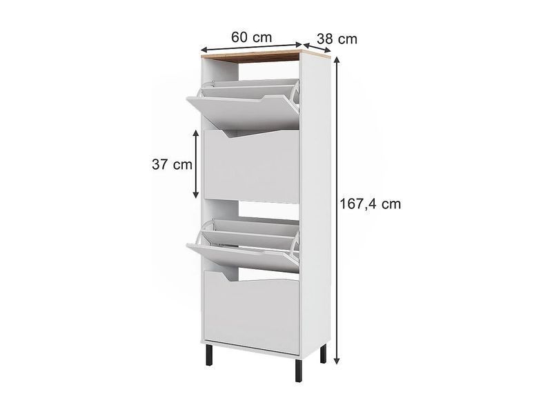 Візок для взуття білий/художній 60x38x167.4 marelle 4779087-0006204 фото