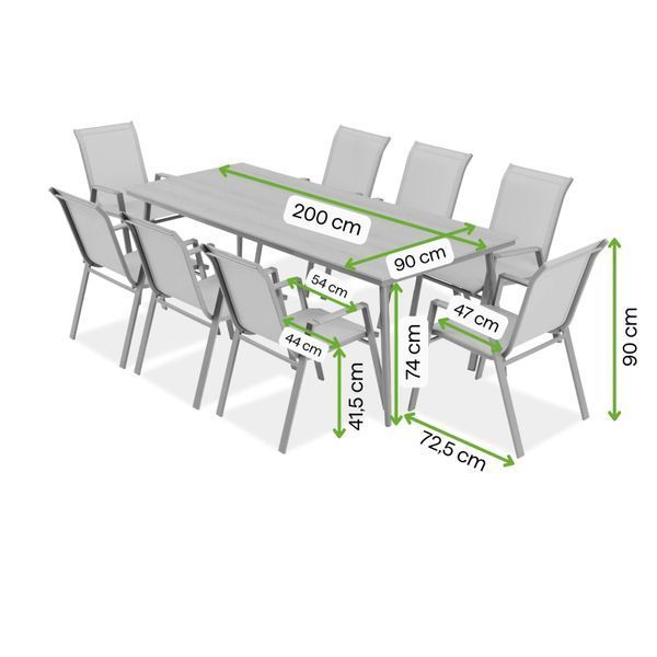 Обідній гарнітур NOVA DINING 8+1 темно-сірого кольору - Bj&oslash;rkka 008174-9991669 фото