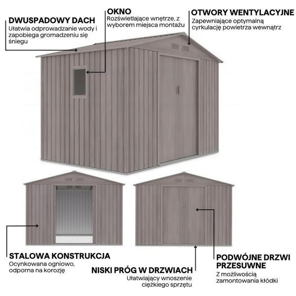 Сарай для інструментів HUDSON 277x191 см, світле дерево - Hardmaister 003813-9990019 фото