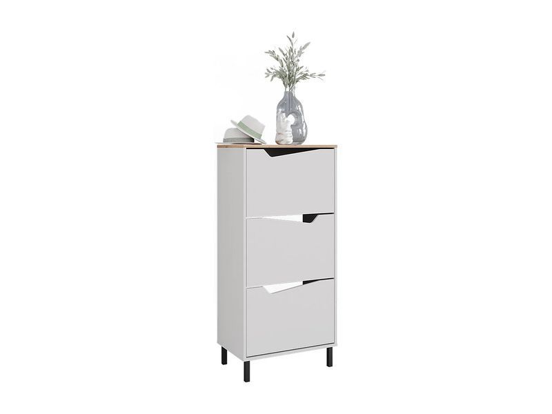 Білий/художній візок для взуття 60x38x129,5 дюймів marelle 4778983-0006205 фото