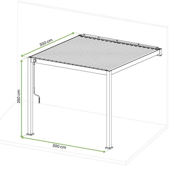 Садовая пергола для террасы 3x3 Premium Wall Anthracite - Gutroof 001374-9990670 фото
