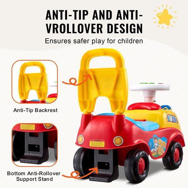 Дитячий електромобіль VEVOR для малюків від 1 до 3 років, гоночний електромобіль, іграшка для малюків, на якій можна сидіти та стояти, класичний електромобіль з музичним кермом, гудком та відсіком для зберігання під сидінням, електромобіль для хлопчиків т 12569-KBKETCZSTCKTZR8C4V9 фото