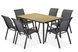 Обідній гарнітур NOVA DINING 6+1 темно-сірого кольору - Focus Garden 007583-9991670 фото 1