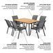 Обідній гарнітур NOVA DINING 6+1 темно-сірого кольору - Focus Garden 007583-9991670 фото 3
