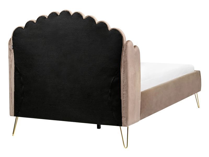 Ліжко оксамитове AMBILLOU 120 x 200 см (EU Small Double) кольору Taupe 349238-661541 фото