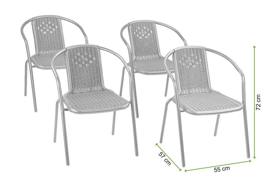 Комплект із 4 балконних стільців SIMPLE Cappuccino - Focus Garden 007315-9990520 фото