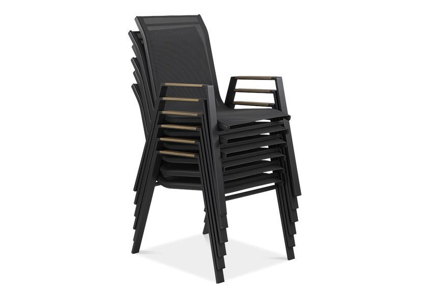 Обідній гарнітур NOVA DINING 6+1 темно-сірого кольору - Focus Garden 007583-9991670 фото