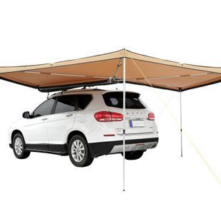 Сонцезахисний тент VEVOR Camper 270&deg; x 2,5 м, захист від УФ-випромінювання UV50+, поліестер 280 г, PU3000 мм, водонепроникний, в комплекті ПВХ сумка, ідеально підходить для кемпінгу, сімейних зустрічей і подорожей. 3973-QCCPSSS20X7528OC7V0 фото