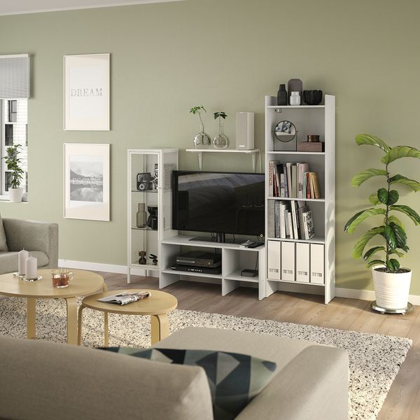 ИКЕА Тумба под телевизор BAGGEBO, 294.436.53 Тумба под телевизор, белый, 174x35x160 см 294.436.53 фото