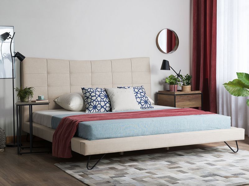 Тканина для ліжка LANNION 180 x 200 см (EU Super King) Світло-бежева 232245-107596 фото