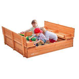 Деревянная песочница VEVOR, 132 x 120 x 43 см, песочница со складными скамейками и напольным покрытием, натуральная деревянная песочница для детей, для сада, пляжа, парка, подарок для мальчиков и девочек в возрасте от 3 до 12 лет. 13064-SXMZFXWDP000U9A8QV0 фото