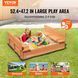Деревянная песочница VEVOR, 132 x 120 x 43 см, песочница со складными скамейками и напольным покрытием, натуральная деревянная песочница для детей, для сада, пляжа, парка, подарок для мальчиков и девочек в возрасте от 3 до 12 лет. 13064-SXMZFXWDP000U9A8QV0 фото 2