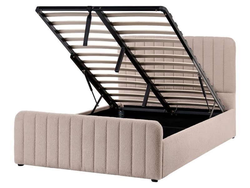 Пуф-ліжко букле LUNAN 120 x 200 см (EU Small Double) Бежевий 356561-703323 фото