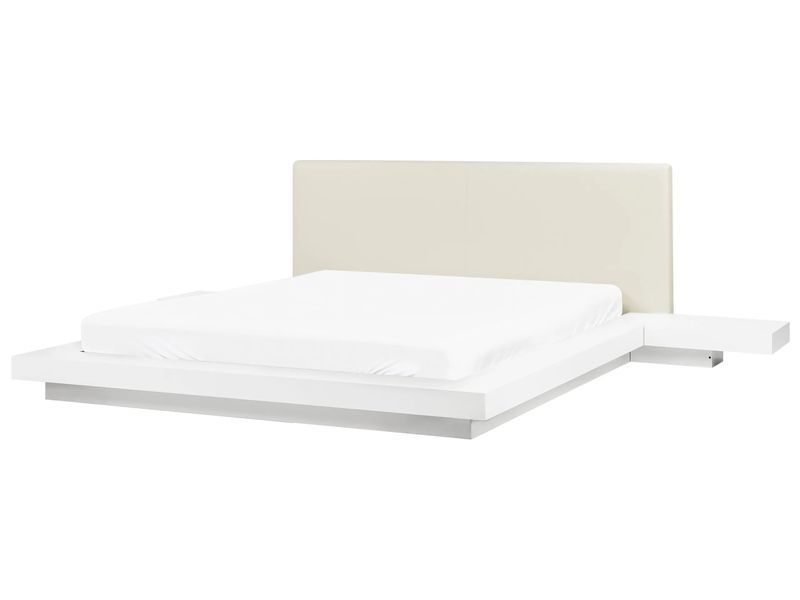 Водяне ліжко зі штучної шкіри ZEN 160 x 200 см (розмір EU King) Біле 339965-174670 фото