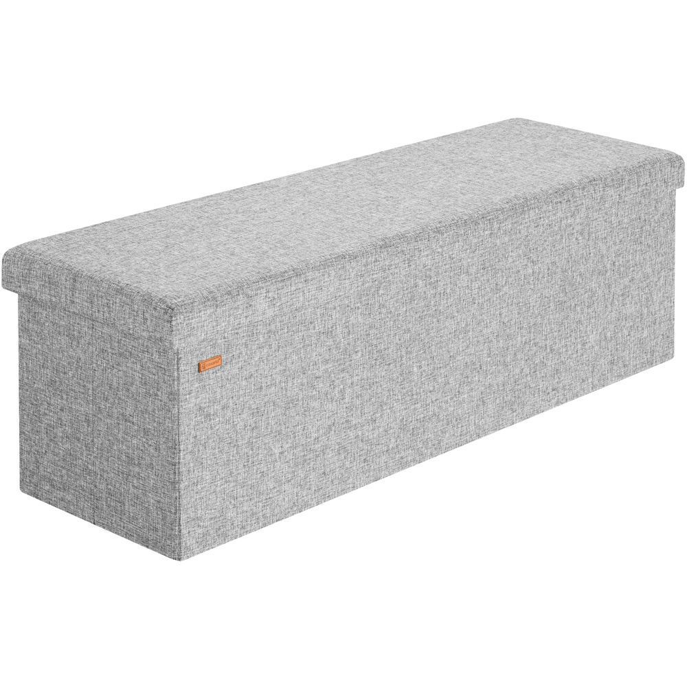 М'який пуф із скринькою для зберігання, сірий, 115x38x38 см. Складаний. 098899-109105 фото