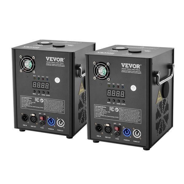 VEVOR 2x Spark Machine 500W Пиротехническая машина из алюминиевого сплава с DMX-контроллером Регулируемая машина для холодных искр Дальность действия 2-4 м Время работы от одной зарядки 7 мин Идеально подходит для свадеб, диджейских шоу, вечеринок 6110-YHKZQ500W2GWGN3NKV2 фото