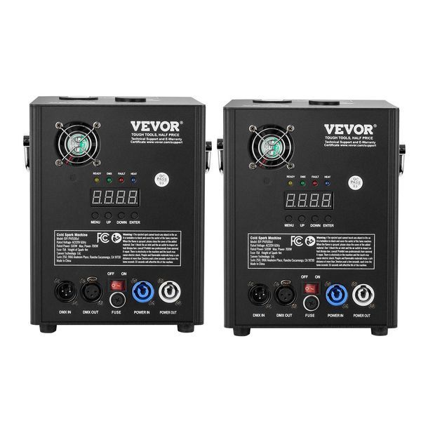 VEVOR 2x Spark Machine 500W Пиротехническая машина из алюминиевого сплава с DMX-контроллером Регулируемая машина для холодных искр Дальность действия 2-4 м Время работы от одной зарядки 7 мин Идеально подходит для свадеб, диджейских шоу, вечеринок 6110-YHKZQ500W2GWGN3NKV2 фото