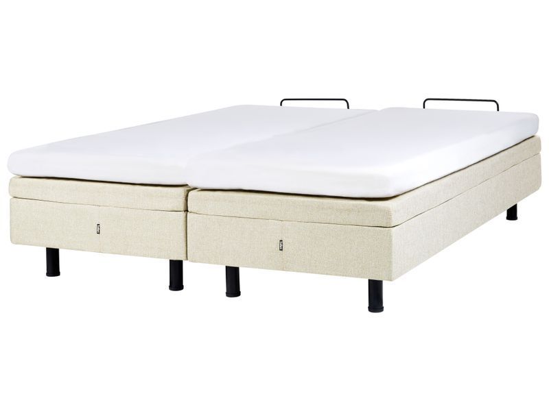 Регульоване ліжко без узголів'я тканинне DUKE II 160 x 200 см (EU King Size) бежеве 351143-625726 фото