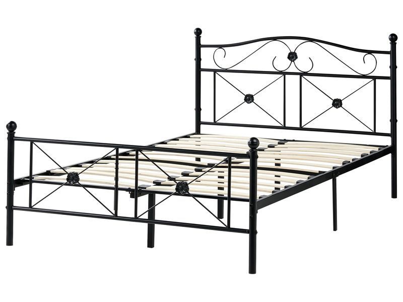 Ліжко металеве RODEZ 120 x 200 см (EU Small Double) Чорне 349257-678179 фото