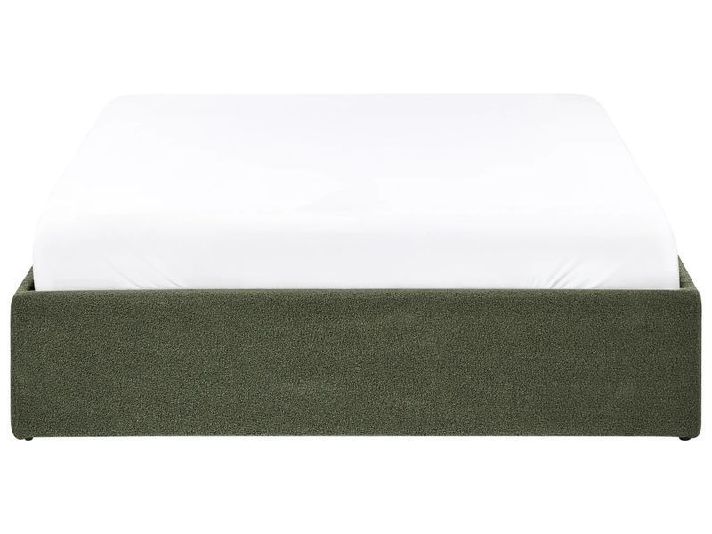 Ліжко-отоманка без узголів'я букле DINAN 140 x 200 см (EU Double) темно-зелений 353613-628775 фото