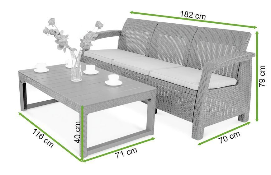 Диванчик для двоих CORFU LOVE SEAT MAX/LYON, комплект для балкона цвета капучино 007006-9990822 фото