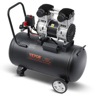 Воздушный компрессор VEVOR, стальной бак на 15 галлонов, 2 л.с., 5,3 CFM при 90 PSI, безмасляный компрессор с максимальным давлением 125 PSI, уровень шума 78 дБ, сверхтихий, портативный компрессор, для авторемонта, накачивания шин, покраски распылением. 0411-WYWSKYJ60L14J9EI6V2 фото