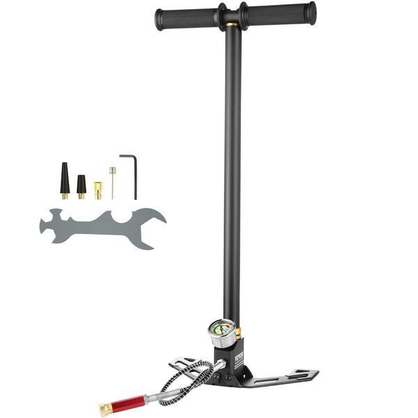 Ручний насос VEVOR, насос для пневматичної гвинтівки 4500 psi, насос PCP 310 бар, 3-ступінчастий насос для зарядки пневматичної гвинтівки, ручний насос для ручних насосів, 3-ступінчастий ручний повітряний насос, повний комплект приладдя. 8479-QQCQBXK0000000001V0 фото