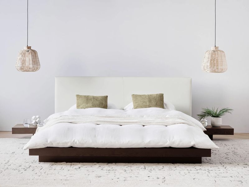 Водяне ліжко зі штучної шкіри ZEN 160 x 200 см (EU King Size) Темний ясен 339966-174692 фото